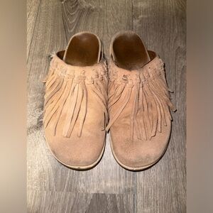 Free People Suede Fringe Clog
